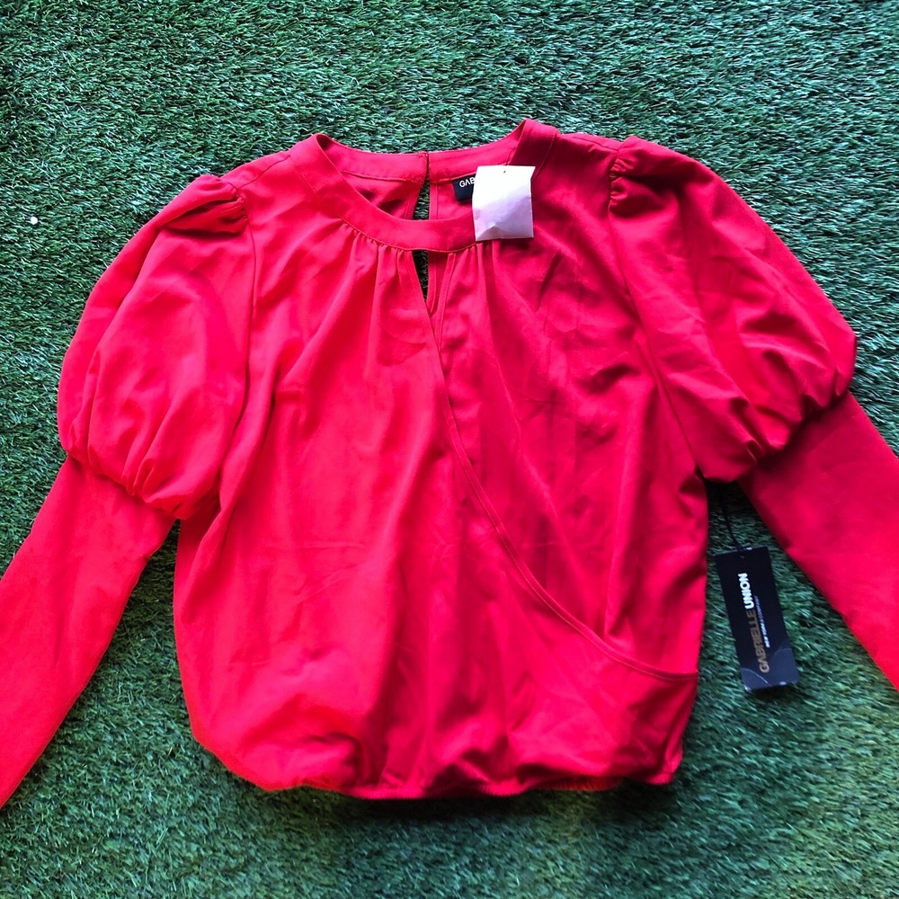 SALE {5/$25} 📦‎ Gabrielle Union NY & Co., Ruched Waist Blouse, Women's M NWT